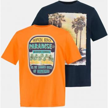 T-shirt uomo cotone confezione doppia palme arancione L JP1880