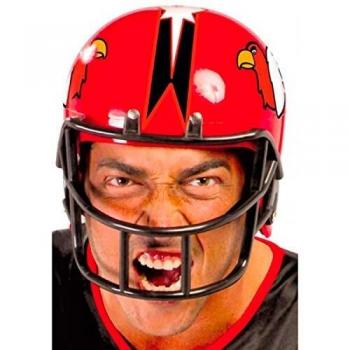 Casco sportivo rosso per rugby