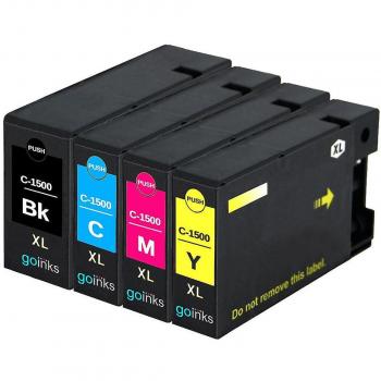 Conjunto de Tinta Go Inks 4 Cartuchos (Negro, Cian, Magenta) para Canon PGI‑1500XL
