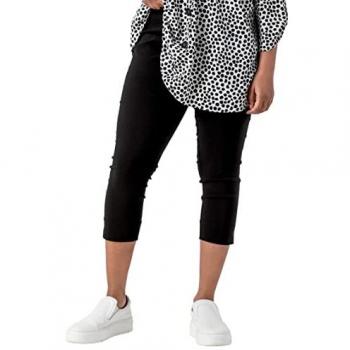 Roman Curve Plus Size Cropped Elastic Waist Trousers