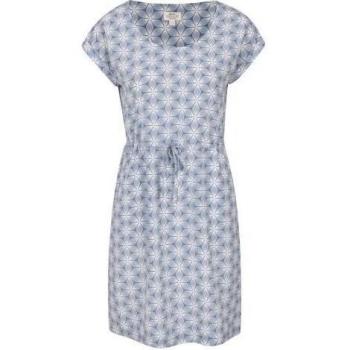 Mountain Warehouse Vrouwen Mykonos Bloemen Jurk Casual Blauw Maat 26