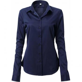 Chemise Femme Manche Longues Tunique Bureau Élégante Marine 44