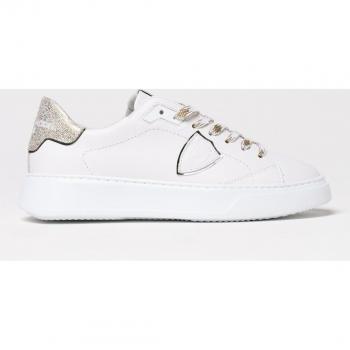 Baskets Dames Philippe Model Cuir Blanc/Or