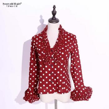 Spanish Dance Multi-Layered Lotus Sleeve Top ELM01