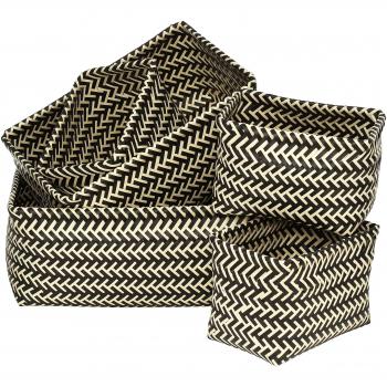 Black/White Interlock Basket Pack – 5 Pieces