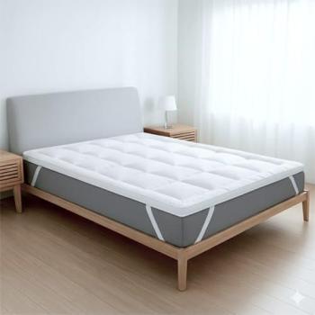 White Stone Surmatelas 140×190 cm, rembourrage 800 g/m² en billes d’ouate, housse micro‑fibre
