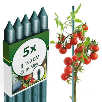 KADAX Tomatenpfahl-Set aus Stahl, 5 Stück, 150 cm Länge
