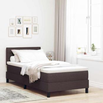 Lit boxspring en tissu marron foncé 80 x 200 cm