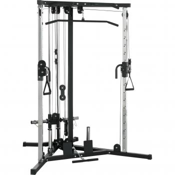 Multiestación de Fitness SPORTNOW para Gimnasio en Casa, Entrenamiento de Hombros y Brazos, Placas de Peso de 100 kg, Carga 120 kg, Dimensiones 170x139x200 cm, Color Negro