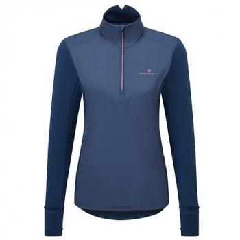 Ronhill Tech Wind Block ½ Zip Running Top, Women’s Dark Navy & Dusty Tulip (UK8)
