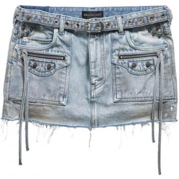 Blue Denim Cagole Mini Skirt by Balenciaga, Women's, Size 36