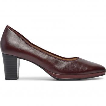 CAPRICE Escarpin Cuir Rouge Talon Large P.39