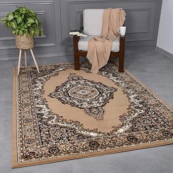 Tapis décoratif oriental marron beige 40x60 cm