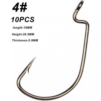 Wide Crank Steel Fishing Hooks for Carp