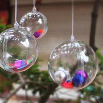 10pcs Clear Plastic Holiday Ornaments