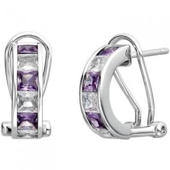 Aros de Plata de Ley 925 Essence con Baño de Rodio y Circonitas