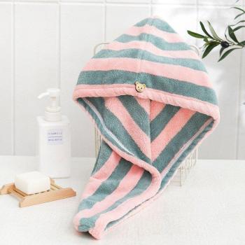 Striped Hair Drying Towels for Women