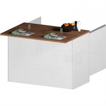 Isola Centralità Culinaria Deer: 2 Ante, Legno, 125x90x90 cm, Color Bianco-Rovere