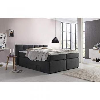 Möbelfreude Boxspringbett Beatrice 160x200 cm H2/H3 Anthrazit