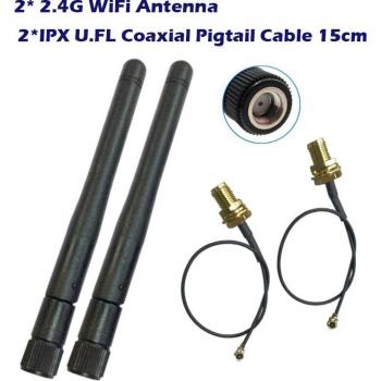 Antenne omnidirectionnelle WiFi 2.4GHz 15cm IPX IPEX U.FL à SMA femelle pour routeur Huawei