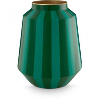 PiP Studio Gestreifte Metallvase Grün 24x29cm