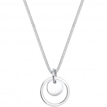 45 cm lange Elli Halskette mit runden Silberschmuckplättchen