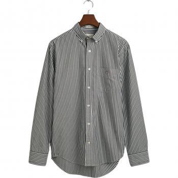 Gant Camicia A Maniche Lunghe Rigata Nera L