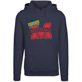 F4NT4STIC Herren-Longsleeve‑Pullover „Sex Education: Moordale M Collage“ – XS, Navy, 65 % Baumwolle, 35 % Polyester