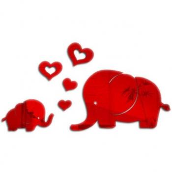 Autocollants Miroir Amovibles Éléphants