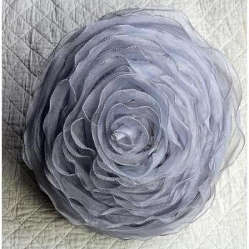 Cojín Boda Rosa 3D Floral Elegante