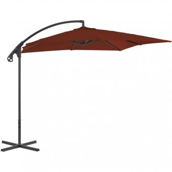 Parasol de jardin avec mât en acier 250 x 250 cm terre cuite