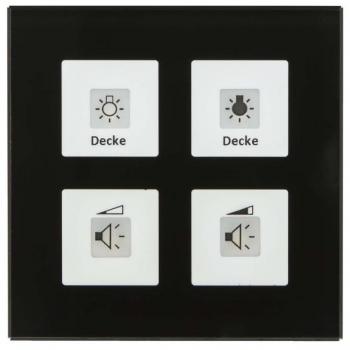 KNX RF+ 4-Fold Glass Push Button
