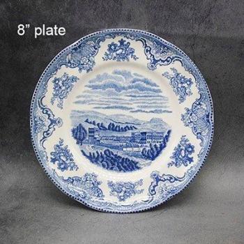 Plat à dessert château bleu