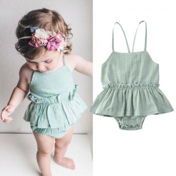 Traje de Lino para Bebé Chica