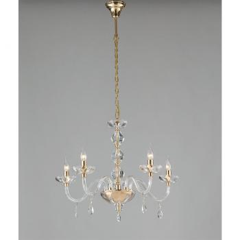 Sospensione RIFLESSO Oro in Cristallo 5xE14 74x70x53cm