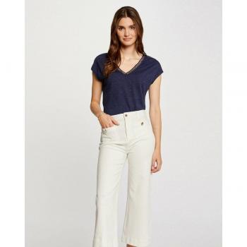 Morgan Maglietta Collo A V Maniche Corte Navy S