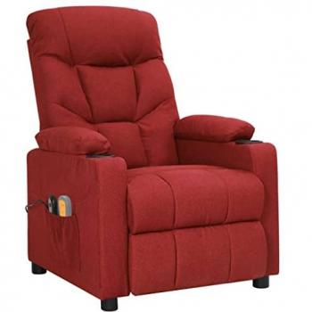 Tissu Bordeaux Fauteuil Massage Électrique