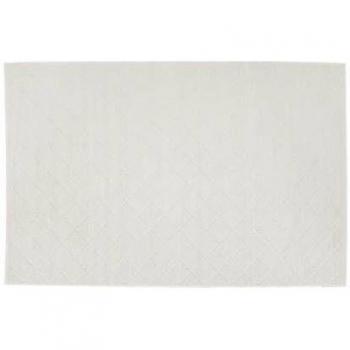 Tappeto Rettangolare in Lana e Cotone Bianco Sporco 140x200 cm