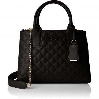 Guess Elliana Status Satchel, Women’s Top-Handle Bag, Pink (Black), 31.5x22x13.5 cm