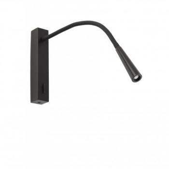 FLIN Lampada da parete lettore nera 3W 3000K