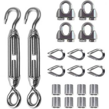 20Pcs Heavy Duty Wire Rope Cable Clip/Clamp Set
