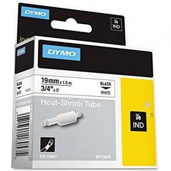 Dymo Rhino Schrumpfschläuche, 1,9 cm x 1,5 m, Weiß/Schwarz