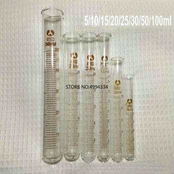 12-Piece Set of Round Bottom Glass Graduated Test Tubes (25/30/50/100ml)