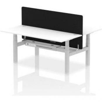 Air 1800 x 800mm Height Adjustable 2 Person Bench Desk with White Base and Black Top