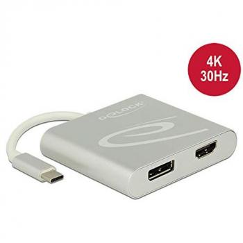 Adattatore Dati + Video Delock Splitter USB‑C a HDMI / DP