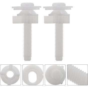 4 White Toilet Seat Hinge Fasteners