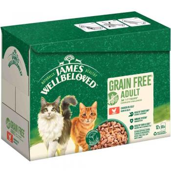 James Wellness Chicken Treats for Cats, 12×85g, Gluten‑Free