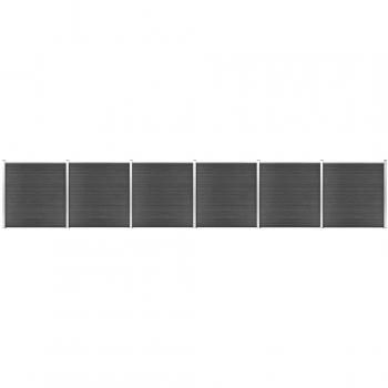 VidaXL WPC Zaunelement Set 1045x186 cm Schwarz