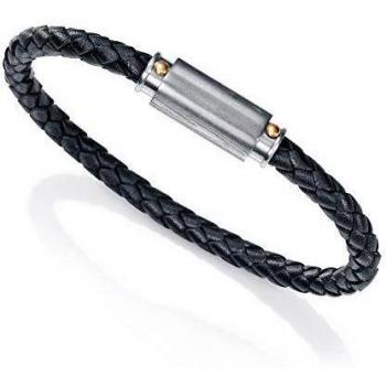 Pulsera de piel trenzada negra Viceroy para hombre