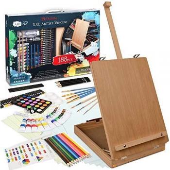 Caballete Artina con Pinturas Acuarelables y Acrílicas